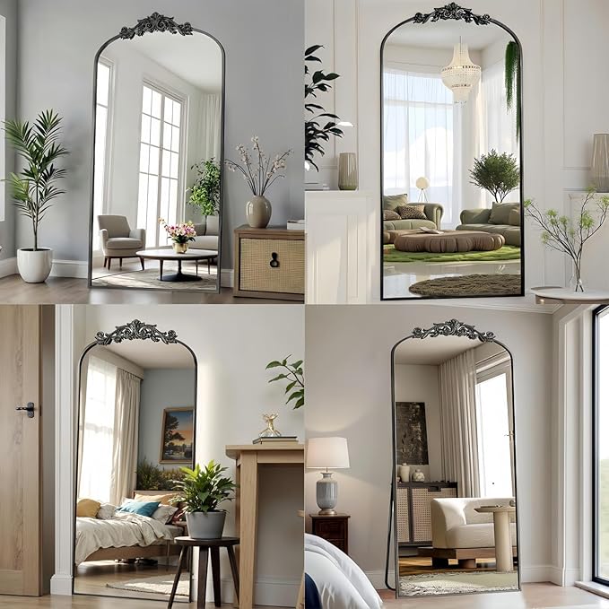 Dewfig Arched Full Length Mirror, Floor Mirror - Image 4