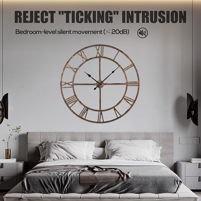 48 Inch Large Wall Clock for Living Room Decor – Easy-Assembly Silent - Image 6