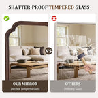 WallBeyond Full Length Mirror Wall Mounted 65"x22", Rustic Wooden Frame Floor - Image 4