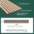 Yuzzy 4 Pack Wood Panels for Wall, 94.5" x 11" Acoustic Wood Slat Wall Panel - Image 4