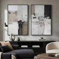 Framed Abstract Black and White Brown Wall Art by MXART