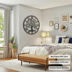 Micasso Vintage Oversize Wall Clock: 38Inch Farmhouse Tree of Life Metal - Image 4