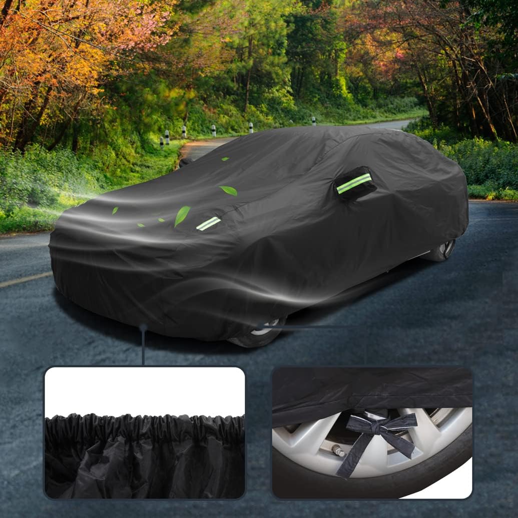 Heavy Duty Waterproof Car Cover Compatible with Jeep Wrangler 2-Door 2025-1987 SUV Wagon, All Weather Car Covers with Cotton Lining, Snow Rain Sun UV Cover for Wrangler 2 Door JK JL CJ YJ TJ