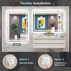 48x32 LED Bathroom Mirror with Lights, Backlit and Front Lit Anti-Fog Lighted - Image 6