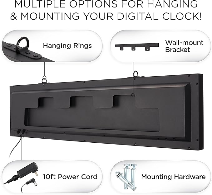 Ivation Oversized 36" Outdoor Waterproof Digital Clock, Auto Time Sync - Image 8