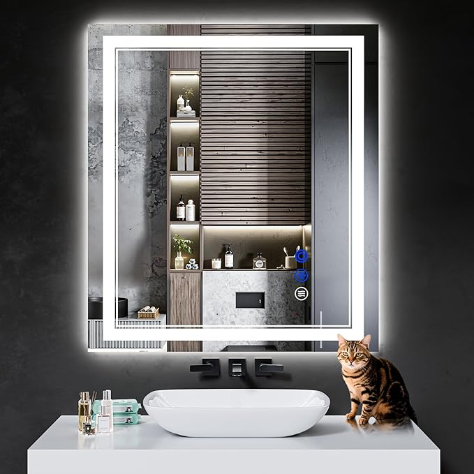 36"x32" LED Bathroom Mirror by INFINIGLASS