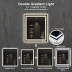 Lighted Mirror, 30x36 Inch Gradient Front and Backlit LED Mirror, 3 Colors - Image 4