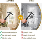 XRAMFY 42 Inch Round Gold Metal Wall Mirror - Image 7