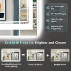 55x36 LED Bathroom Mirror with Lights, Backlit and Front Lit Anti-Fog Lighted - Image 3