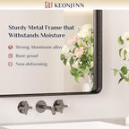 Keonjinn Black Bathroom Mirror for Over Sink, 72 x 36 Inch Large Rounded - Image 5