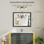 Briivue 40x32 Inch Black Bathroom Mirror - Image 2