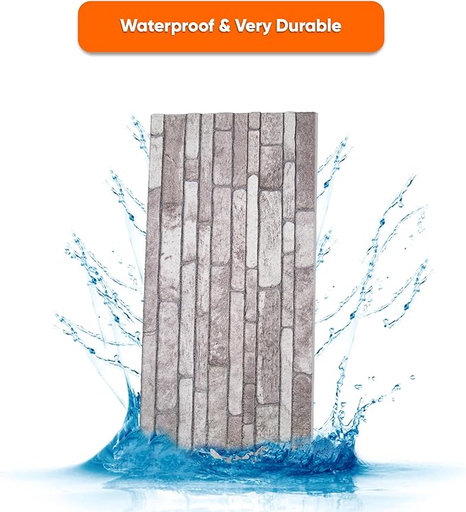 IZODEKOR 3D Wall Panels Brick Effect, Wall Cladding, Indoor&Outdoor, Stone Look - Image 6