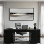 Large Framed Abstract Wall Art for Living Room, Horizontal Black and White - Image 4
