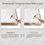 LOAAO 55”X30” Gold Bathroom Mirror, Rounded Rectangle Gold Frame Mirror - Image 7
