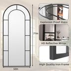 Arched Full Length Mirror, Oversized Floor Length Standing Mirrors, Large Body - Image 5