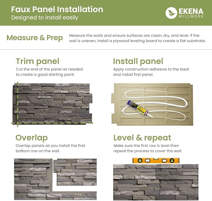 EverStone Aged Brick Faux Brick Panel, 46 7/8" W x 27" H x 1 1/4" D, Farmhouse - Image 4