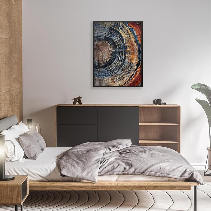 Vintage Trendy Abstract Tree Ring Wall Art Modern Colorful Nature Poster 24x36 - Image 4