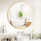 VooBang Round Mirror 36" Gold Wall Mounted Circle Mirrors Vanity Mirror - Image 4