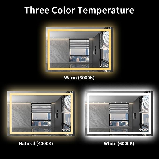 LOAAO 40X32 LED Bathroom Mirror - Image 5