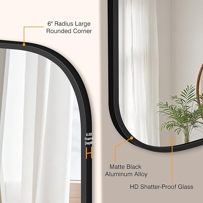 Bathroom Mirror for Wall, Large Bathroom Vanity Mirror for Over Sink 35 x 60 - Image 3