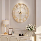 Cuspin 36 Inch Large Gold Wall Clock, Battery Operated Silent Non Ticking Metal - Image 8