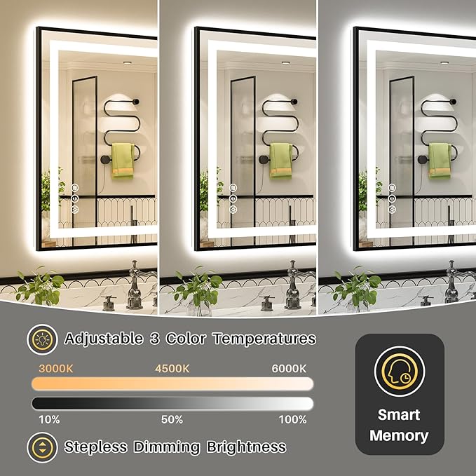 66x36 Inch LED Bathroom Mirror - Image 5