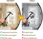 XRAMFY 42 Inch Round Black Metal Wall Mirror - Image 7