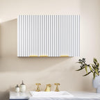 ChooChoo 3-Door Bathroom Wall Cabinet, Fluted Kitchen Wall Cabinet - Image 9