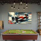 Vintage Formula Race Car Wall Art Abstract Racing Car Canvas Painting Retro - Image 2