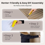 Giantex 12 Pack Fluted PVC Wall Panels, Glue Up or Drop Ceiling Panel, - Image 4