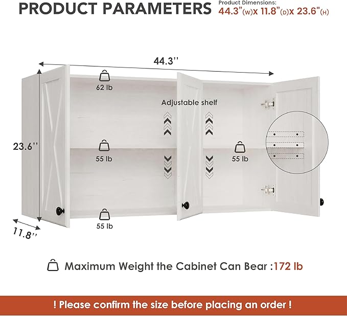 Furnaza Farmhouse Large Wall Cabinets - Image 4