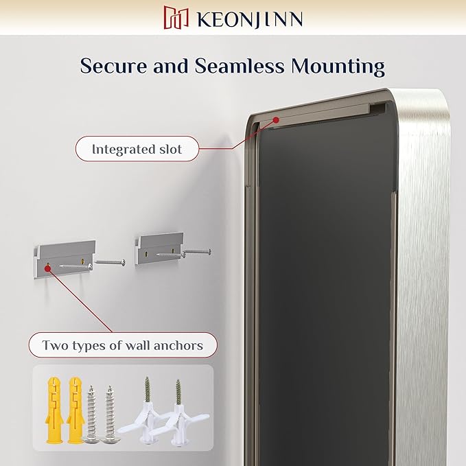Keonjinn 42 x 36 Brushed Nickel Bathroom Vanity Mirror, Large Rounded Rectangle - Image 5