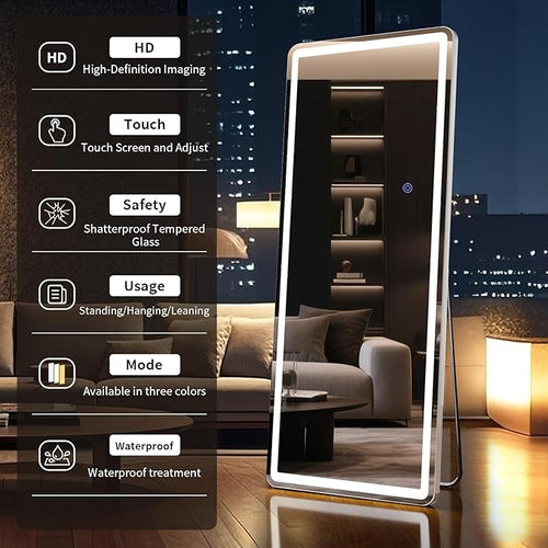 71"x26" LED Full Length Mirror – Standing Floor Mirror - Image 2