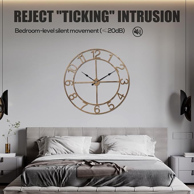 Large Wall Clock for Living Room Decor–40 Inch Silent Non-Ticking Modern - Image 6