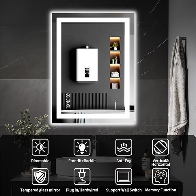 LED Bathroom Mirrors 26"x38" Bathroom Mirror - Image 8