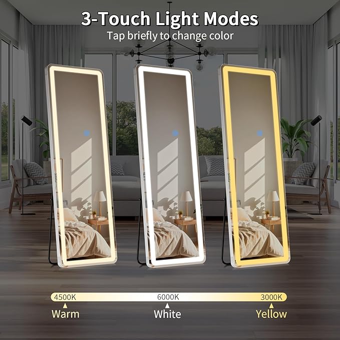 Koonmi Full Length Mirror with LED Lights, Big Mirror - Image 4