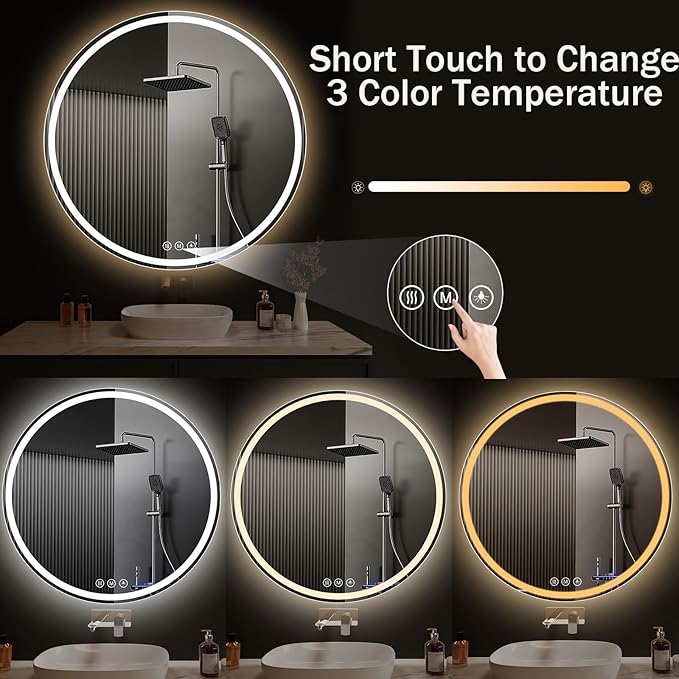 LED Bathroom Mirror 42 Inch Round Bathroom Mirror - Image 3