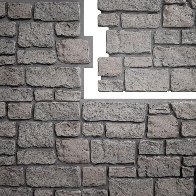 EverStone Cobblestone Faux Stone Panel, Morning Dove Color - Image 9