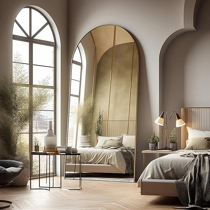 Floor Mirror, Oversized Full Length Arched Mirror, Large Standing or Wall by AyeWish