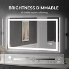 USHOWER LED Bathroom Mirror 55x30 Inch Tempered Glass - Image 3