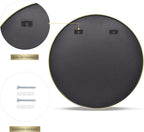 VooBang Round Mirror 36" Gold Wall Mounted Circle Mirrors Vanity Mirror - Image 7