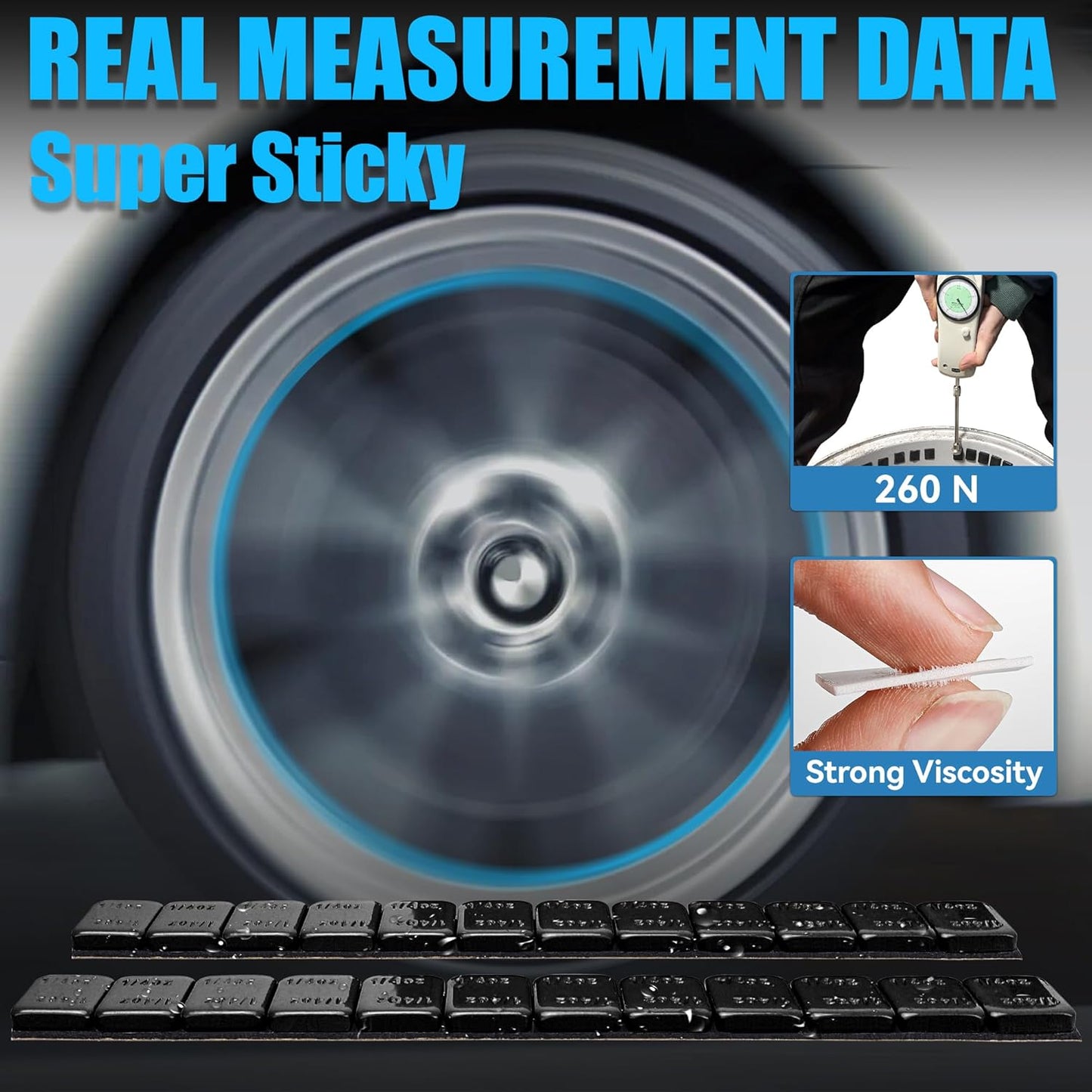 1/4 Oz Black Adhesive Backed Wheel Weights, Stick on Wheel Weights for Cars, Trucks, SUVs, Motorcycles, Low Profile (72 Oz Pack)