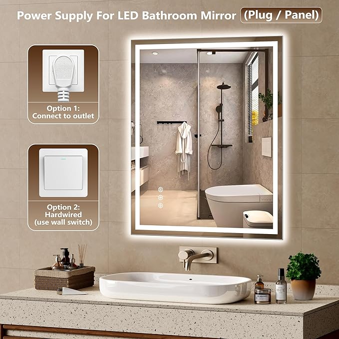 30x36 Inch LED Lighted Bathroom Mirror - Image 5