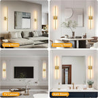 Morauroral 40″ Gold Battery Operated Wall Sconces Set of Two, Dimmable Wall - Image 8