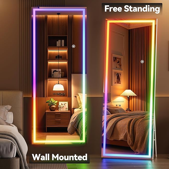 Hasipu 75"x28" LED RGB Bluetooth Full Length Mirror - Image 6