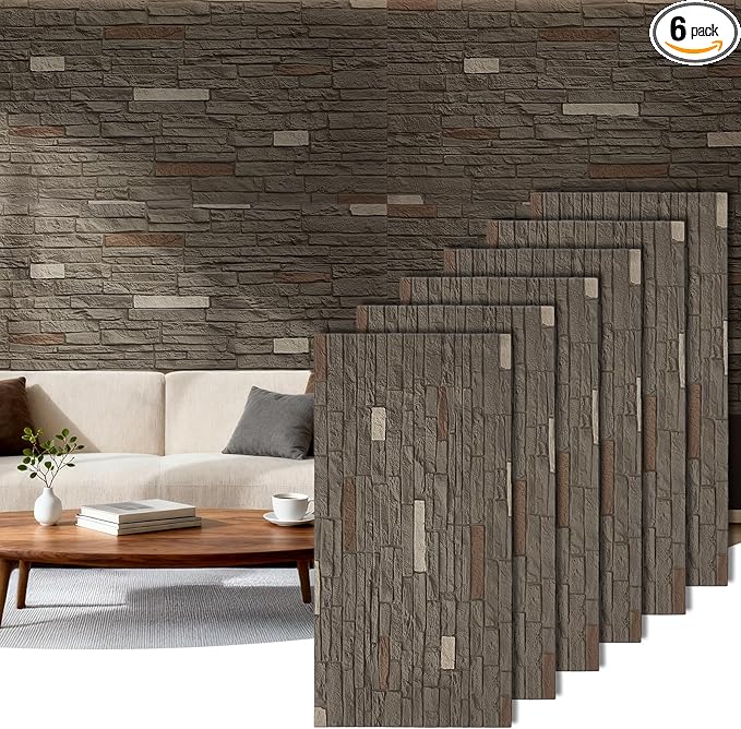 Faux Stone Brick Wall Panels, Lightweight PU Faux Rock Wall Panels, Easy DIY by LARWORKS