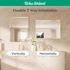 TokeShimi 48x30 Frameless Bathroom Mirror Rectangle, Tempered Beveled Mirror - Image 7