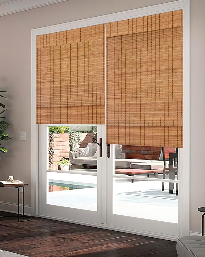 60''W X 72''H Cordless Bamboo Roman Shades - Image 8