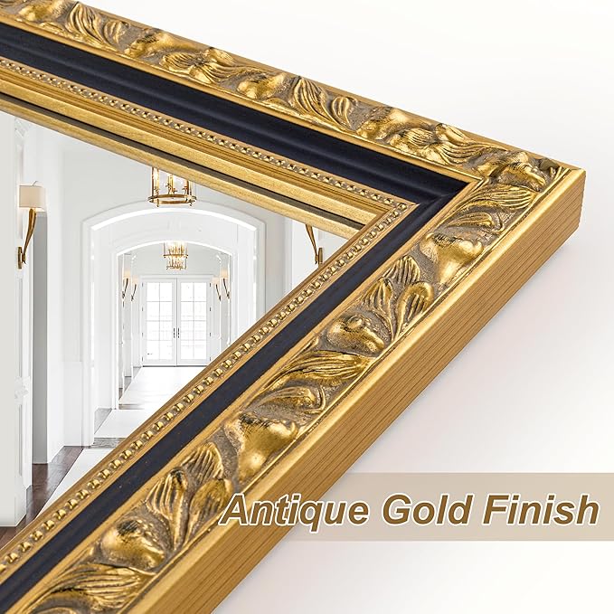 Vintage Gold Baroque Mirror, Decorative Wall Mirrors - Image 3