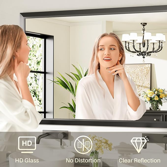 Briivue 60x30 Inch Black Bathroom Mirror - Image 3